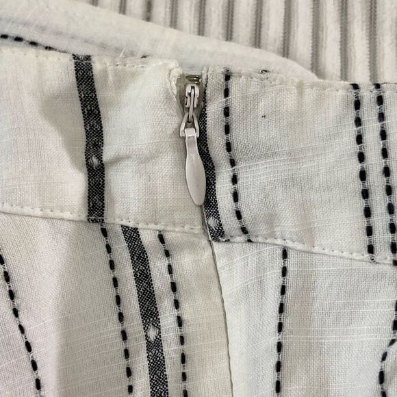 LOFT Beach Dress Women’s 2 White Black Embroidered Halter Mini Cotton Summer - Picture 5 of 11